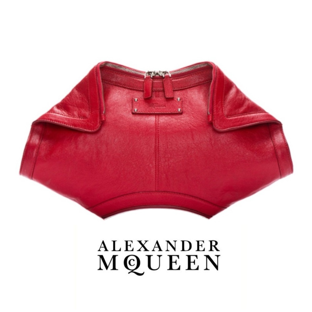Alexander McQueen Red De Manta Clutch Bag